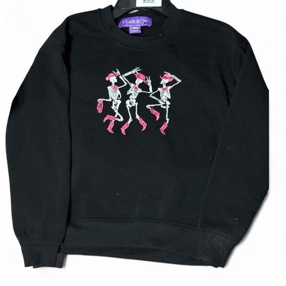 Violet Sky Other - Halloween Kids Sweatshirt Skeleton Dancing with small bag NWT S10-12